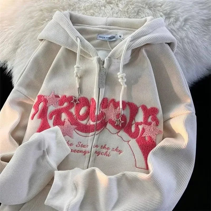 Trendy Y2K Embroidered Hoodie
