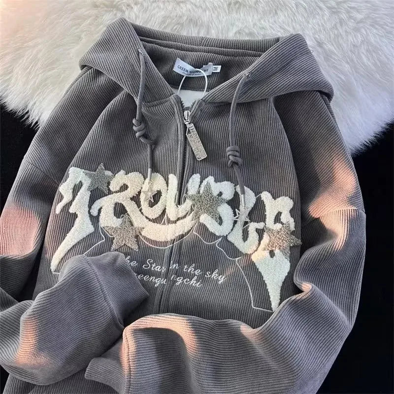 Trendy Y2K Embroidered Hoodie