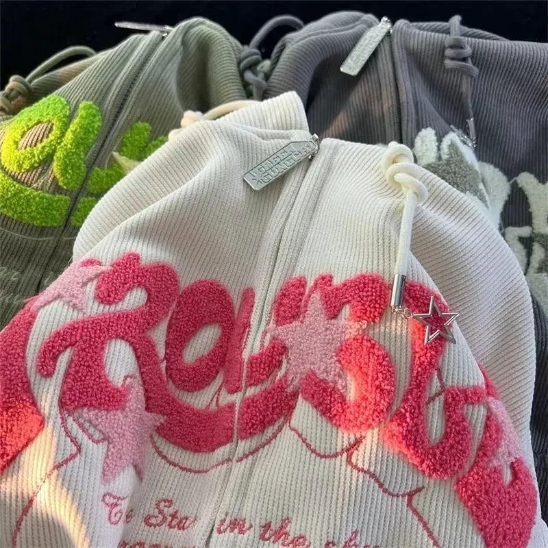 Trendy Y2K Embroidered Hoodie