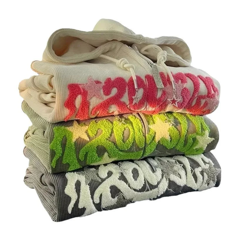 Trendy Y2K Embroidered Hoodie