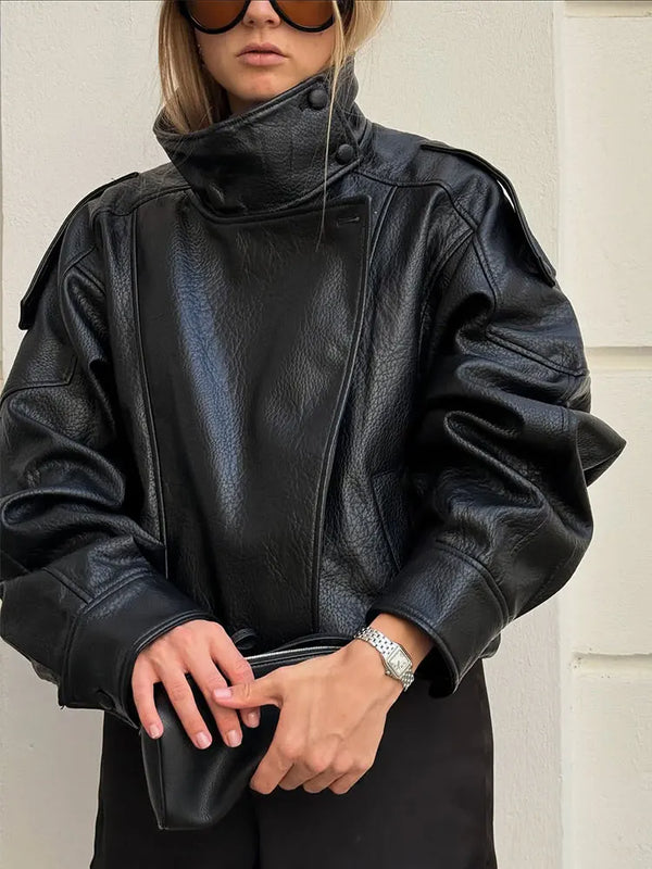 Chic Faux Leather Jacket