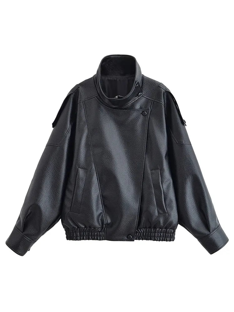 Chic Faux Leather Jacket