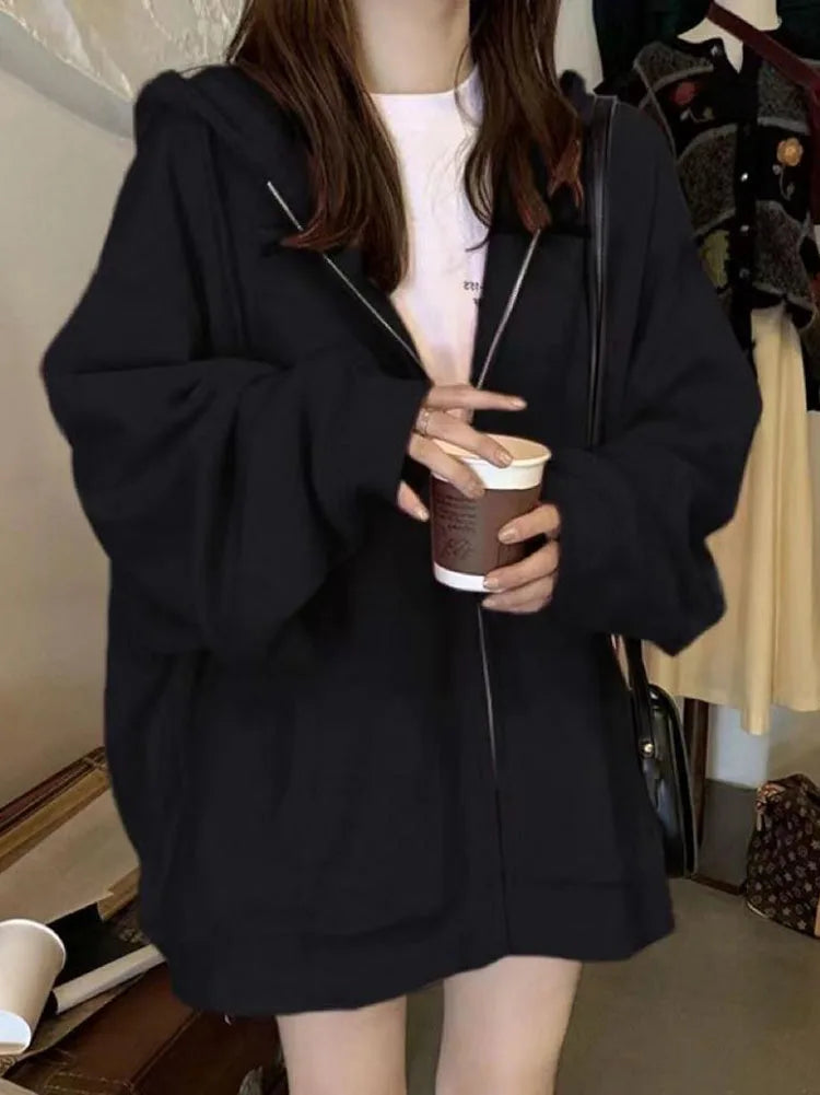 Trendy Women's Zip-Up Hoodie
